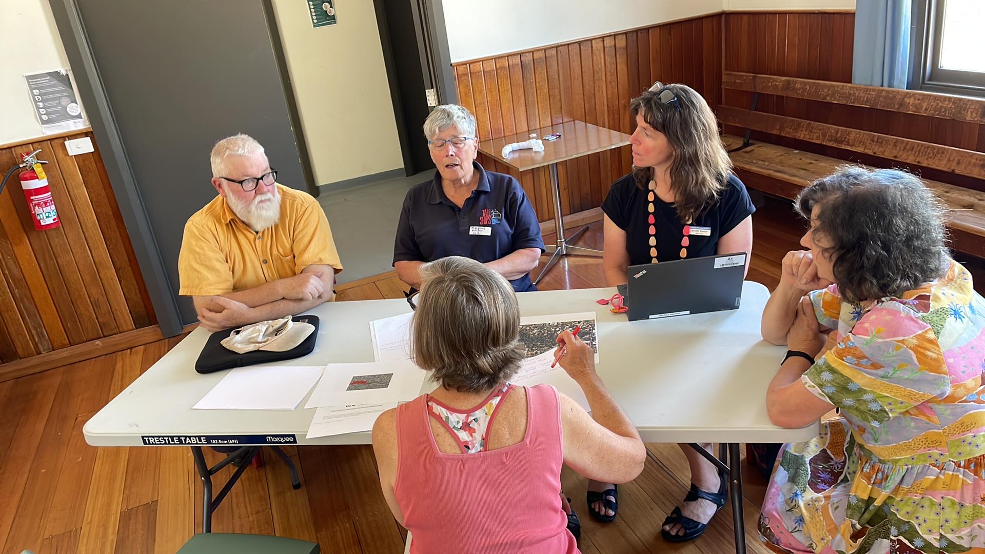 Table discussion with Lenah Valley community members at the Haldane Reserve Community Day in March 2024.
